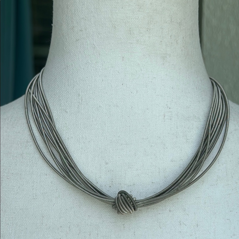 Sea Lily multi strand piano wire necklace